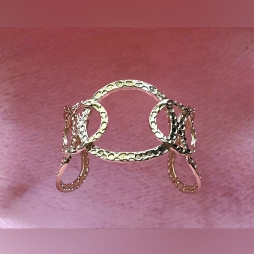 Elegant Gold-Tone Textured Cuff Bracelet